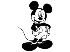 Laser Engraved Mickey Mouse Silhouette Template Vector Art