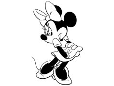 Laser Engraved Minnie Mouse Cartoon Character Template Vector Art