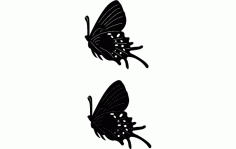 2 Butterflies Free DXF Vectors File