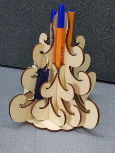 3D Christmas Tree Pencil Holder Hanger Laser Cut Free CDR File
