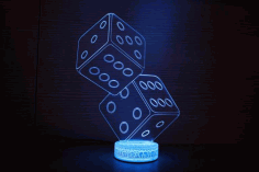 3D Dices Night Light Lamp for Home Decor DXF File