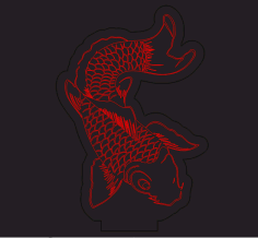 3D Illusion Led Fish Lamp Acrylic Lamp CDR File