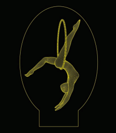 3D Illusion Led Gymnasts Lamp CDR File