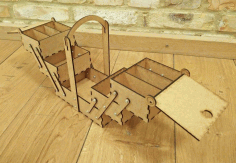 3D Laser Cut Pivoting Storage Box Project Free DXF Vectors File