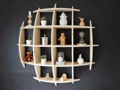 3D Wooden Living Room Shelf CDR File