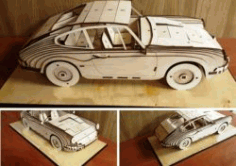 4 Seat Car Model for Laser Cut CNC DXF File