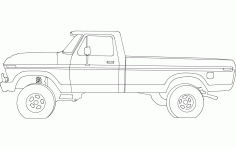 78 Ford Pickup 17 inches Laser Cut DXF File