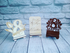8 March Womens Day Gift Phone Stand Laser Cut CDR File