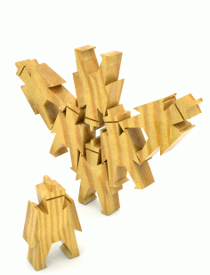Abstract Aero Acro Bat 3D Puzzle Toy CDR Vectors File
