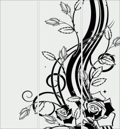 Abstract Sandblasting Glass Floral CDR File