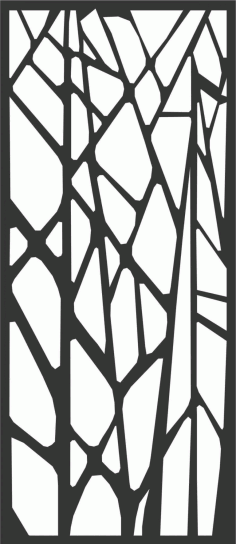 Abstract Tree Grill Screen Panel Laser Cut DXF File
