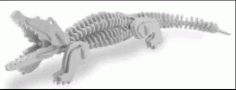 Alligator Laser Cutting 3D Model free download DXF File