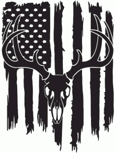 American Deer Silhouette DXF File