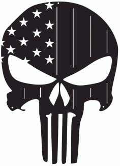 American Flag Punisher Skulls For Silhouette DXF File