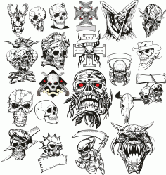 Angry Skull Vector Set Free CDR Vectors File