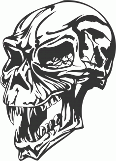 Angry Skull DXF File