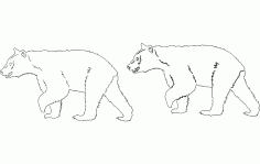Animal Bear Outline DXF File