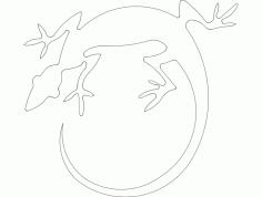 Animal Line Art Drawing Lizard DXF File
