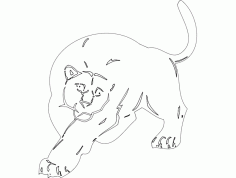 Animal Mascot Big Cat DXF File