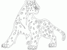 Animal Mascot Cheetah Template DXF File