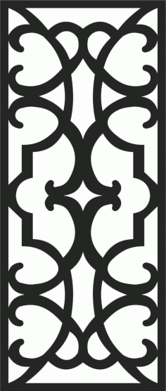 Antique Custom Decorative Metal Screen Panel DXF File
