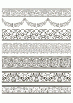 Arabesque Lace Damask Seamless Border Floral Free CDR Vectors File