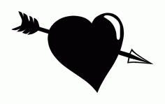 Arrow Heart Silhouette DXF File