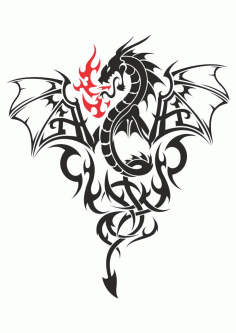 Baby Dragon Tattoo Vector Free CDR Vectors File