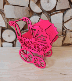 Baby Shower Carriage Stroller Wedding Favors CDR File