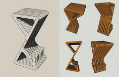 Bar Stool Laser Cut CNC Router Plans Free CDR Vectors File