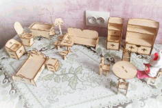 Barbie Doll Wooden Furniture CDR File
