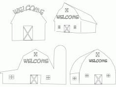 Barns Free Dxf File For Cnc DXF Vectors File