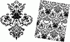 Baroque Floral Pattern Free Vector DXF File
