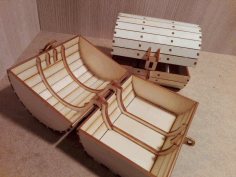 Barrel Box 3mm Plywood Design Laser Cut DXF File
