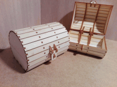 Barrel Box 3mm Plywood Laser Cut DXF File