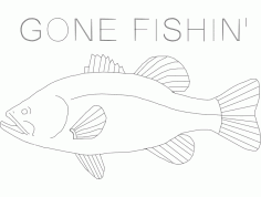 Bass gone fishin final CNC Router Free DXF File
