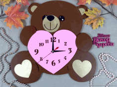 Bear Clock Laser Cut CDR File