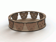 Bear Toy Face Tray CDR File