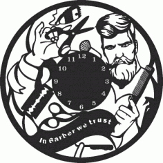 Beard Man Digital Wall Clock CDR File
