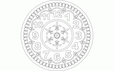 Beautiful Wall Clock Outline DXF File