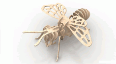 Bee 3mm Insect 3D Wood Puzzle Free DXF Vectors File