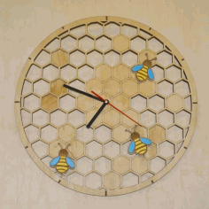 Bee Wall Clock CNC Laser Cutting Free CDR File