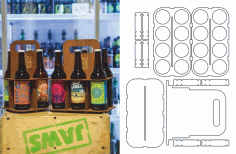 Beer Carrier 8 Bottles Template Laser Cut CDR File