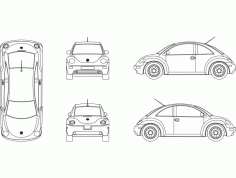Beetle Car Sticker DXF File