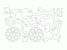 Bicicleta Bicycle 3D Puzzle DXF File