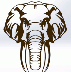 Big Fat Elephant Silhouette DXF File