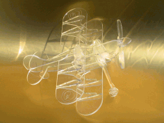 Biplane 3D Puzzle Free DXF Vectors File