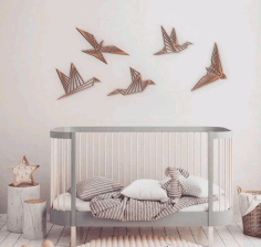 Bird Flying Living Room Wall Decoration Design Vector File