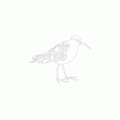 Bird Sketch Line Art DXF File