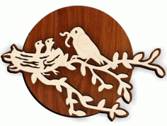 Bird Wooden Wall Decor Laser Cut Free CDR File